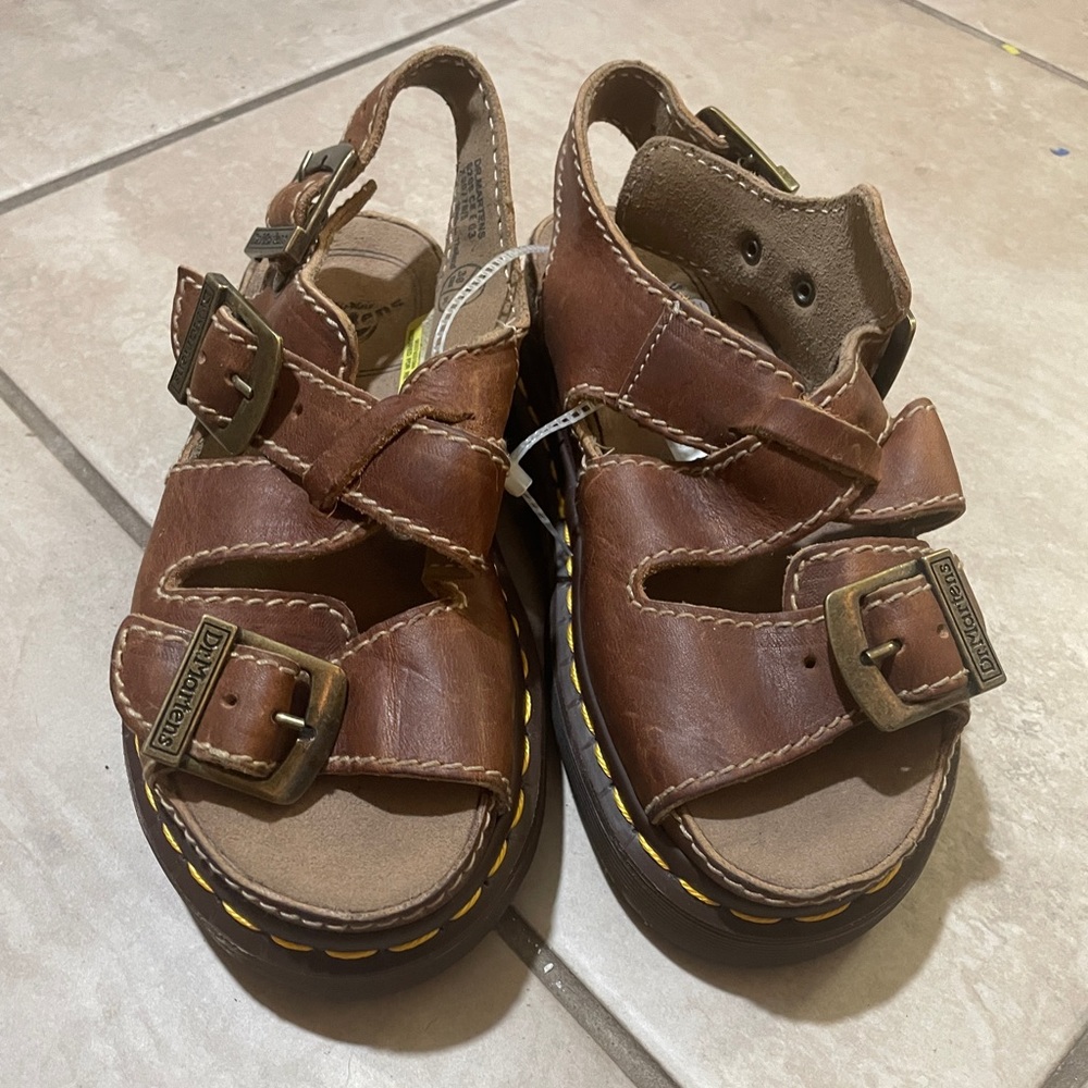 Vintage Brown 90s Y2K Airway Dr. Martens Leather Sandals